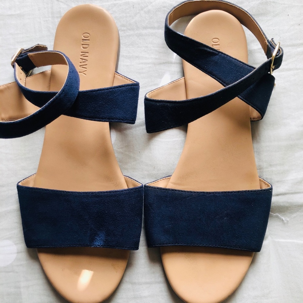 Blue suede sandal